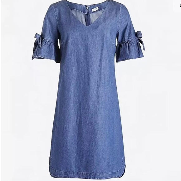 J. Crew Dresses & Skirts - J. Crew Denim Chambray Tie-Sleeve Dress Medium